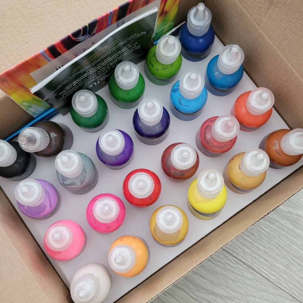 Castle Art Supplies 3D Fabric Paint Set | 24 Quality Vibrant Colors in 29ml